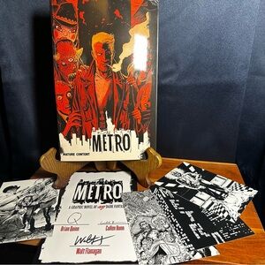 Metro Graphic Novel with Art Prints Signed Cullen Bunn Walt Flanagan Brian Quinn